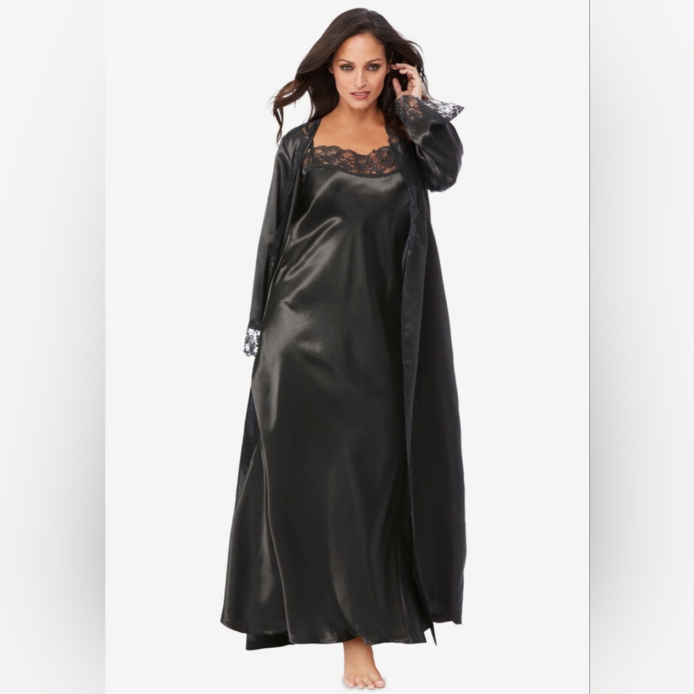 The Luxe Satin Long Peignoir Set